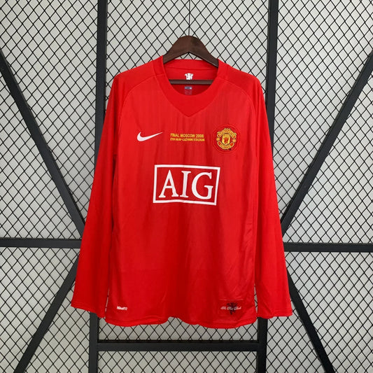 Manchester United Retro 2007-2008 Local Kit Manga Larga