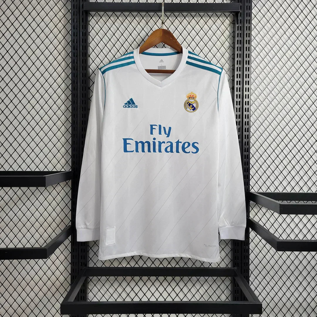 2017-2018 Retro Real Madrid Local Kit Manga Larga