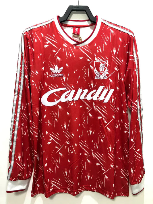 1989-1991 Retro Liverpool Local Manga Larga