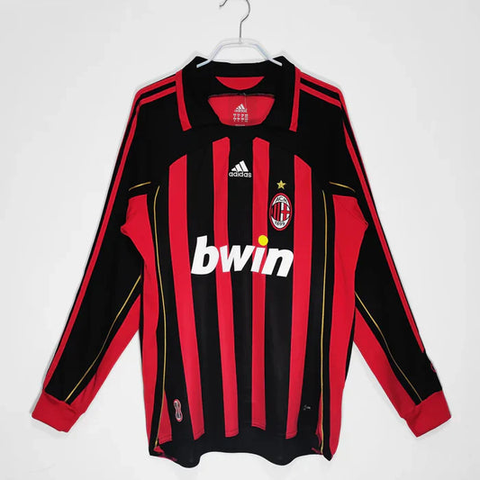 AC Milan Retro 2007-2008 Manga Larga Local Kit