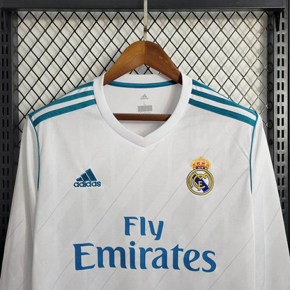 2017-2018 Retro Real Madrid Local Kit Manga Larga