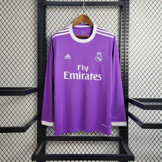 Real Madrid Retro 2016-2017 Visitante Kit Manga Larga